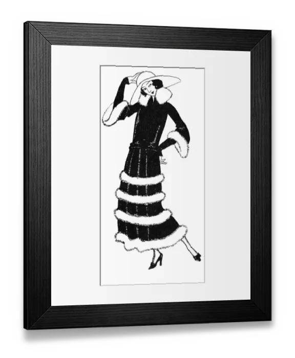 Framed Print : Fur Trimmed Frock 1923 Framed Print : Fur Trimmed Frock 1923