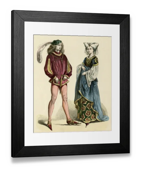 Framed Print : French Costumes 1475 Framed Print : French Costumes 1475