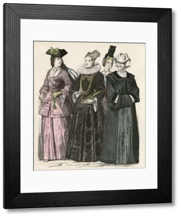 Framed Print : Racial / Swiss Women C1700 Framed Print : Racial / Swiss Women C1700