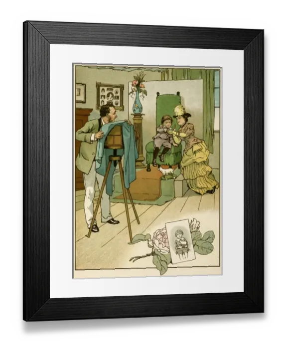 Framed Print : Photographer taking a photo of a little boy Framed Print : Photographer taking a photo of a little boy