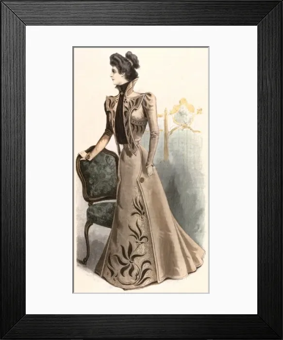 Framed Print : Brown Open Bodice 1899 Framed Print : Brown Open Bodice 1899