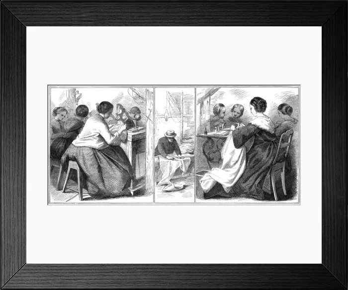Framed Print : Sewing with Machines Framed Print : Sewing with Machines
