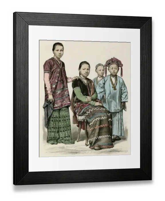 Framed Print : Racial / Burma Women / Girls Framed Print : Racial / Burma Women / Girls