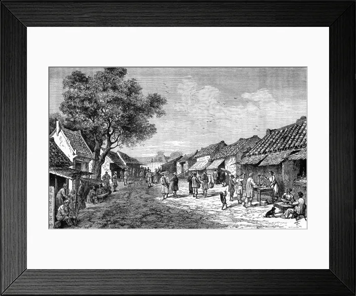 Framed Print : Vietnam / Hue Street 1870 Framed Print : Vietnam / Hue Street 1870