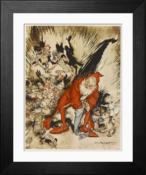 Framed Print : Santa Filling Stockings Framed Print : Santa Filling Stockings