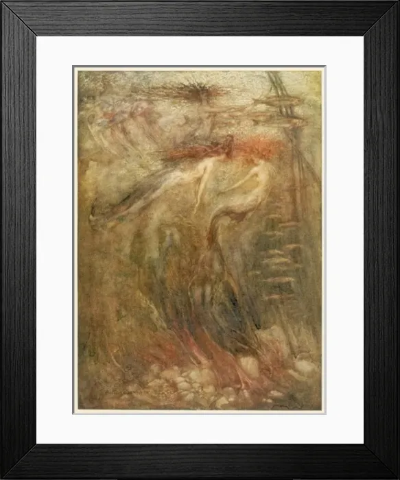 Framed Print : Mermaid (Rackham) Framed Print : Mermaid (Rackham)