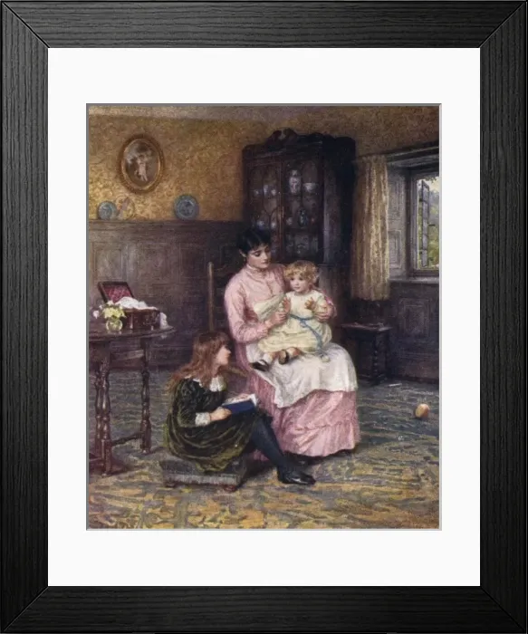 Framed Print : Nanny with Children Framed Print : Nanny with Children