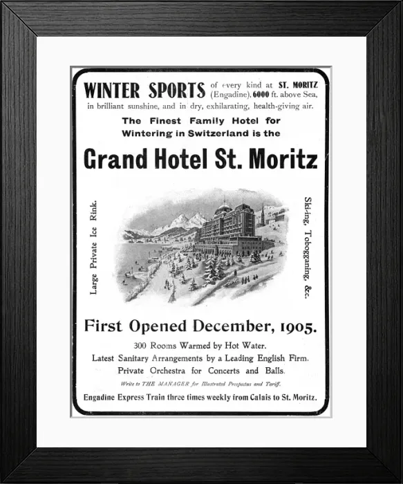 Framed Print : Grand Hotel St Moritz Framed Print : Grand Hotel St Moritz
