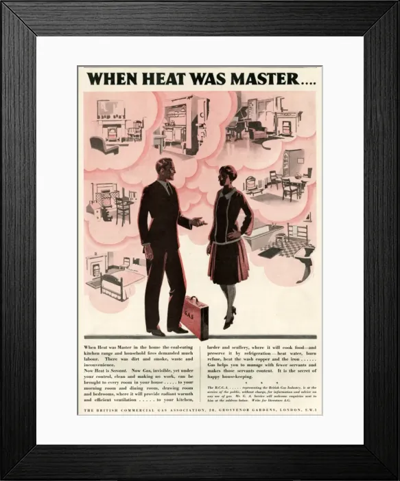 Framed Print : Advert for Gas for your home Framed Print : Advert for Gas for your home