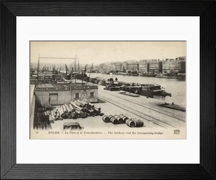 Framed Print : Rouen / Harbour C1905 Framed Print : Rouen / Harbour C1905