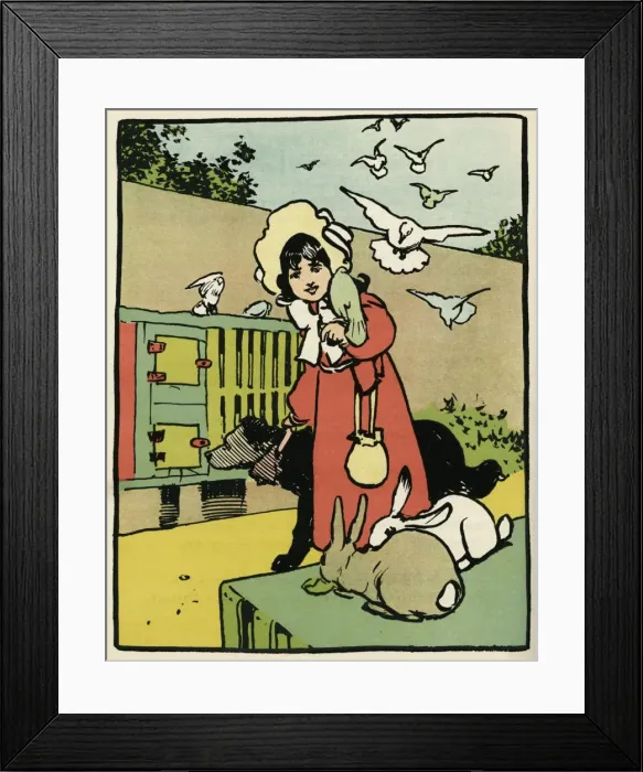 Framed Print : Girl with Pets Framed Print : Girl with Pets
