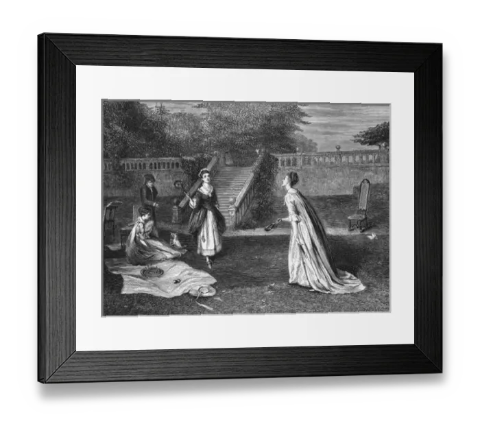 Framed Print : Battledore at Picnic C18 Framed Print : Battledore at Picnic C18