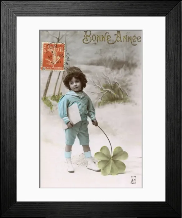 Framed Print : Boy and Clover - 2 Framed Print : Boy and Clover - 2
