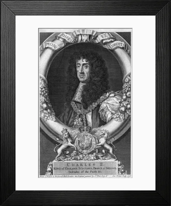 Framed Print : Charles II (Vertue Eng. ) Framed Print : Charles II (Vertue Eng. )