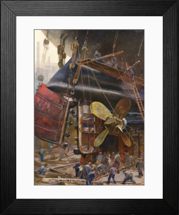 Framed Print : Ship Construction German Framed Print : Ship Construction German