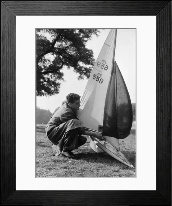 Framed Print : Model Yacht & Owner Framed Print : Model Yacht & Owner