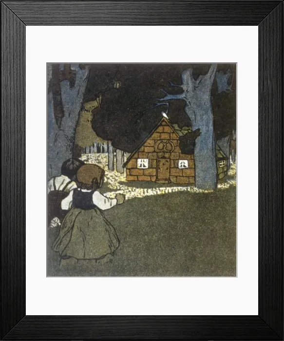 Framed Print : Hansel & Gretel & House Framed Print : Hansel & Gretel & House