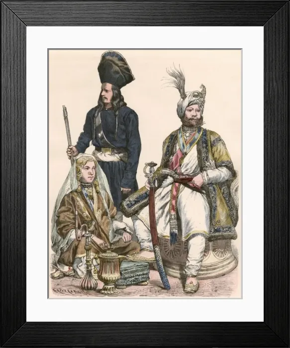 Framed Print : Racial / India / Three 19C Framed Print : Racial / India / Three 19C