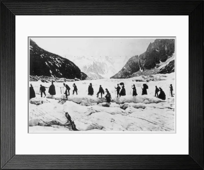 Framed Print : Crossing the Mer de Glace - Chamonix Framed Print : Crossing the Mer de Glace - Chamonix