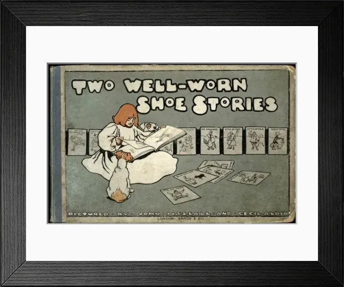 Framed Print : Book cover design, Two Well-Worn Shoe Stories Framed Print : Book cover design, Two Well-Worn Shoe Stories