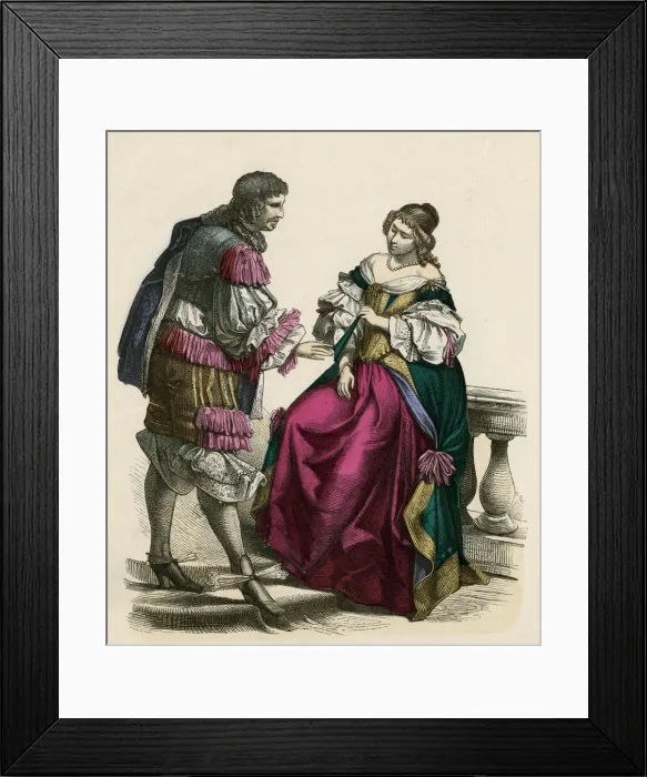 Framed Print : French Noble Pair 1680 Framed Print : French Noble Pair 1680