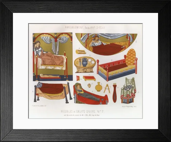 Framed Print : Furniture / Beds / Medieval Framed Print : Furniture / Beds / Medieval