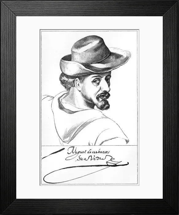 Framed Print : Miguel De Cervantes / Hat Framed Print : Miguel De Cervantes / Hat