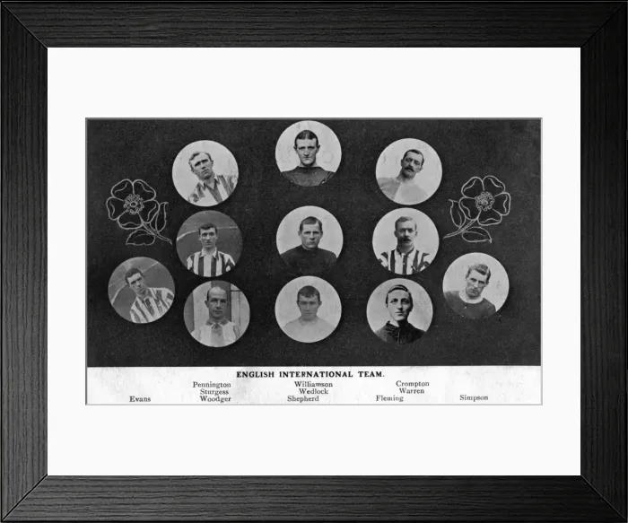 Framed Print : English International Football Team Framed Print : English International Football Team