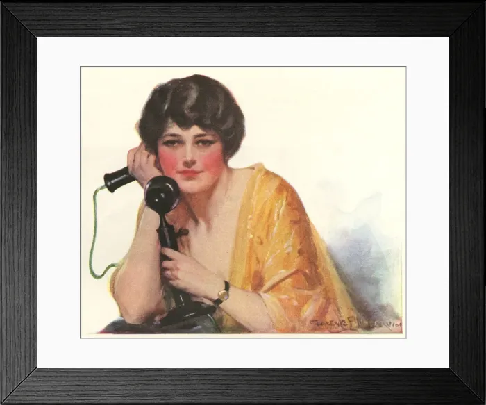 Framed Print : Lady on the Phone Framed Print : Lady on the Phone