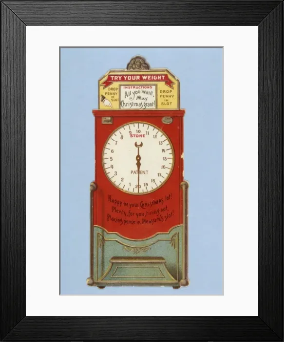 Framed Print : Card; Weighing Machine Framed Print : Card; Weighing Machine