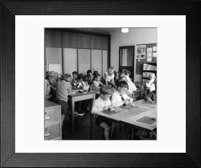 Framed Print : Infants Class / 1973 Framed Print : Infants Class / 1973