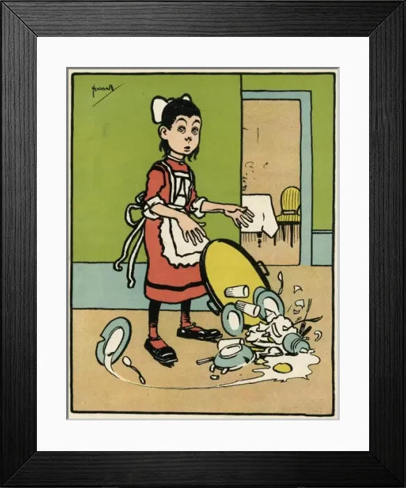 Framed Print : Maid Drops Tray Framed Print : Maid Drops Tray