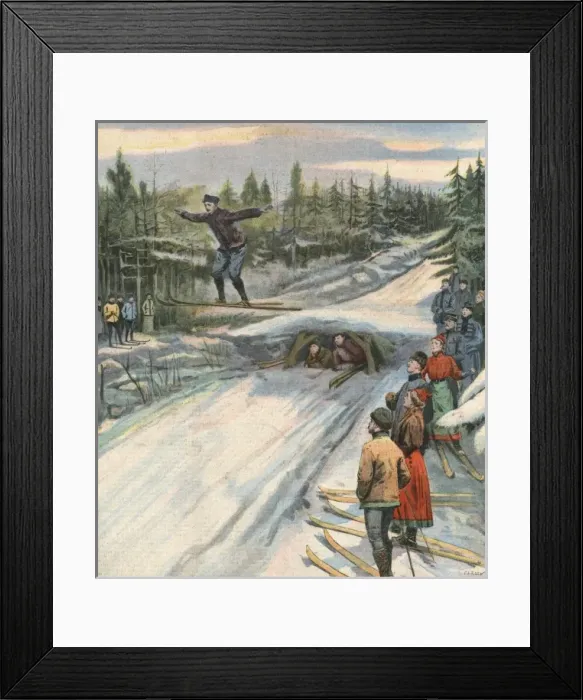 Framed Print : Ski Jumping, Norway 1907 Framed Print : Ski Jumping, Norway 1907