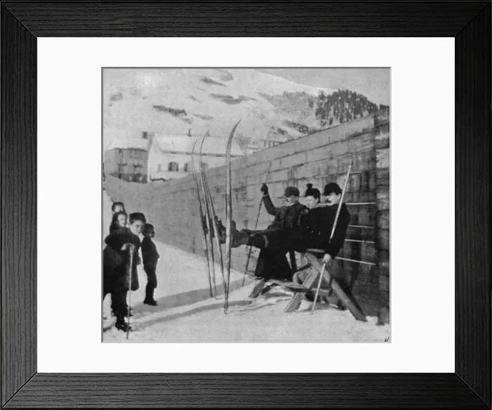 Framed Print : Doyle / Skiing / Alps 1894 Framed Print : Doyle / Skiing / Alps 1894