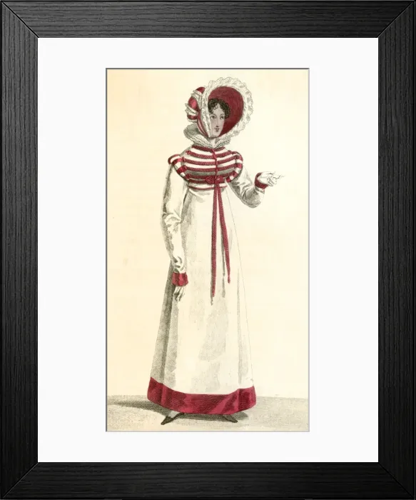 Framed Print : Red & White Costume 1818 Framed Print : Red & White Costume 1818