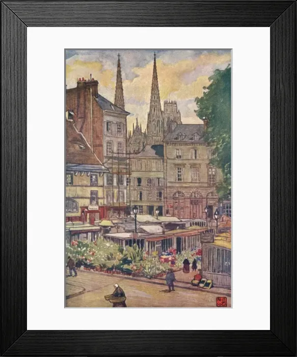 Framed Print : Rouen / Flower Market 1907 Framed Print : Rouen / Flower Market 1907