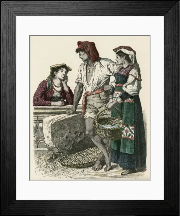 Framed Print : Racial / Italy / Naples 19C Framed Print : Racial / Italy / Naples 19C