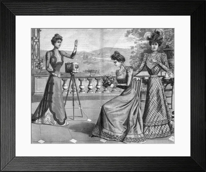 Framed Print : Elegant Women Photoing Framed Print : Elegant Women Photoing