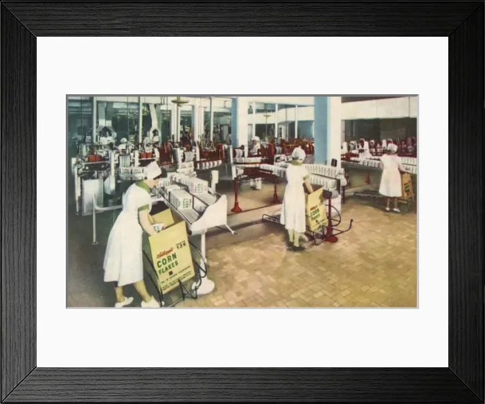 Framed Print : Packing Kelloggs Flakes Framed Print : Packing Kelloggs Flakes
