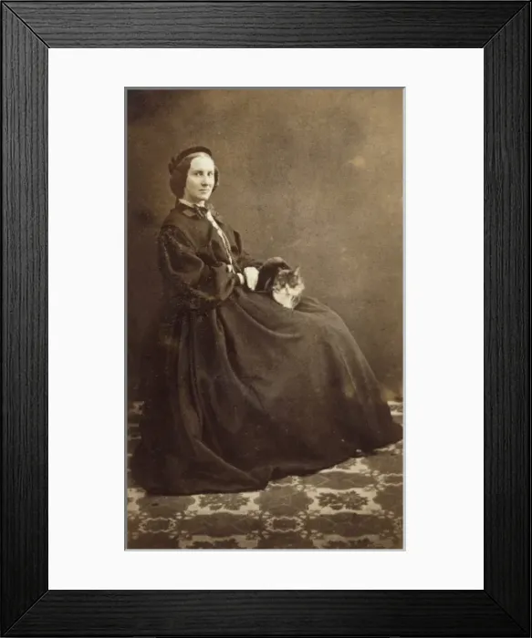 Framed Print : Photo / Woman / Cat in Lap Framed Print : Photo / Woman / Cat in Lap