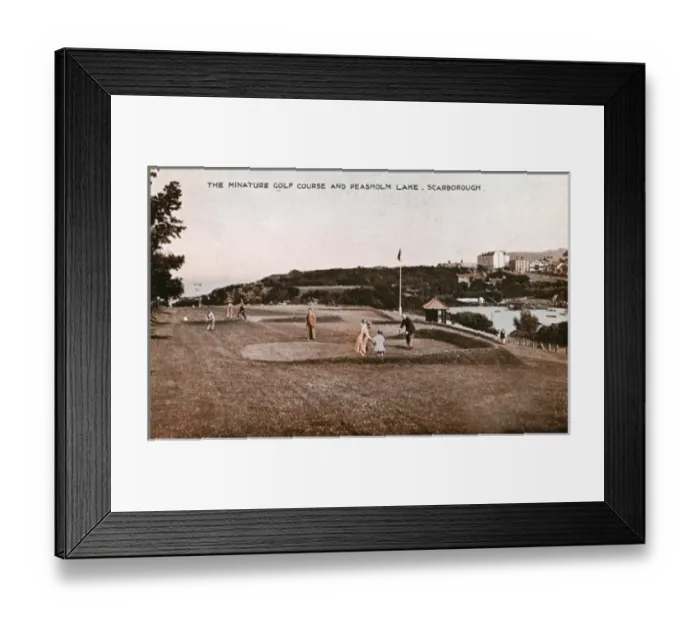 Framed Print : Miniature golf course and Peasholm Lake, Scarborough Framed Print : Miniature golf course and Peasholm Lake, Scarborough