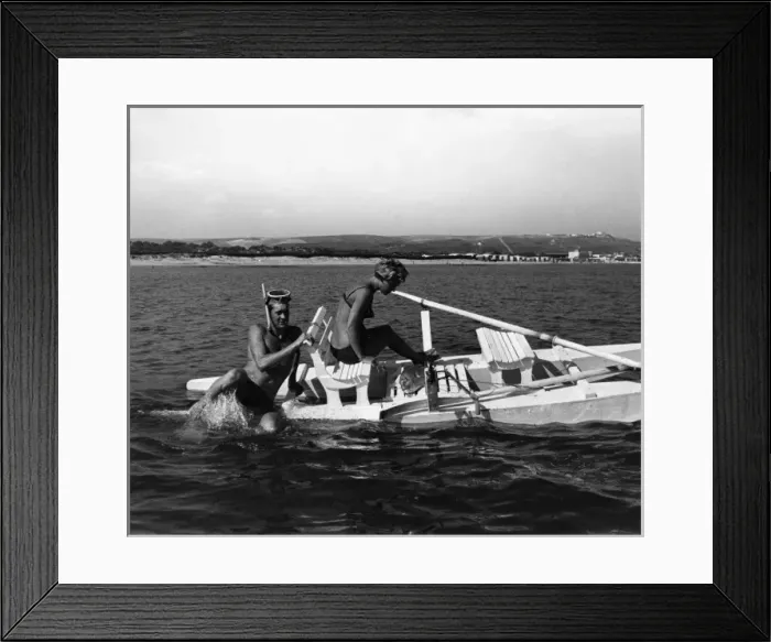 Framed Print : Couple on a Boat Framed Print : Couple on a Boat