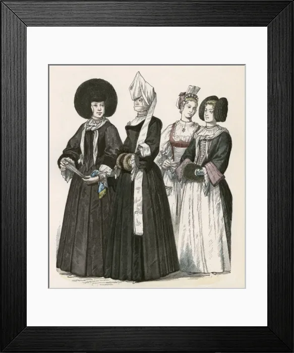 Framed Print : Racial / Swiss Women C1700 Framed Print : Racial / Swiss Women C1700