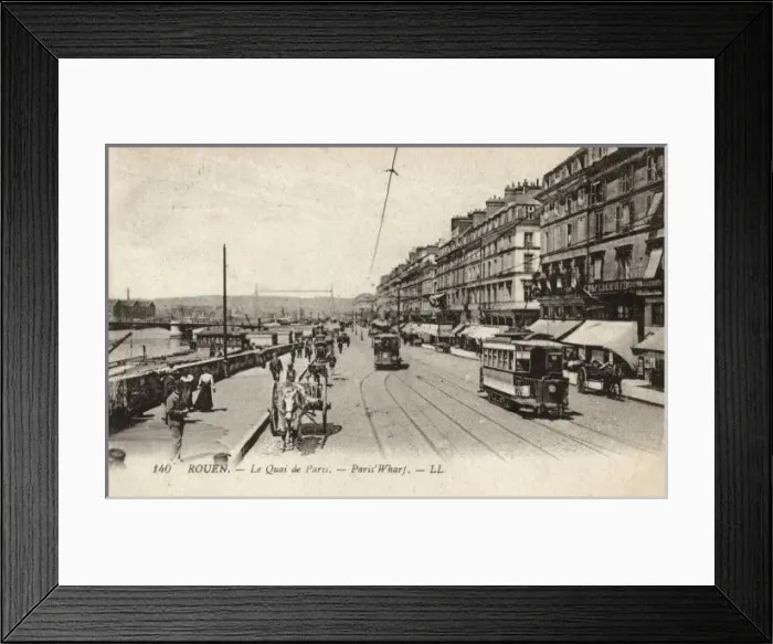 Framed Print : Rouen / Quai De Paris 1905 Framed Print : Rouen / Quai De Paris 1905