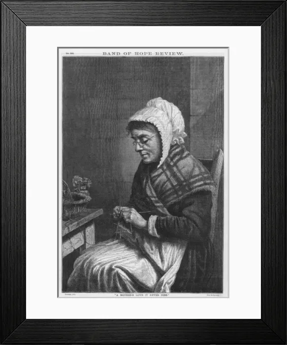 Framed Print : Old Woman Knitting Framed Print : Old Woman Knitting