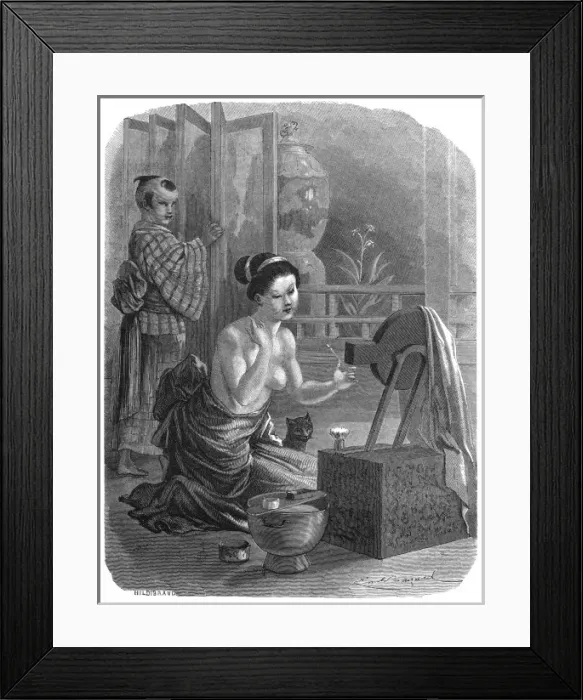 Framed Print : Japanese Lady / Make Up Framed Print : Japanese Lady / Make Up
