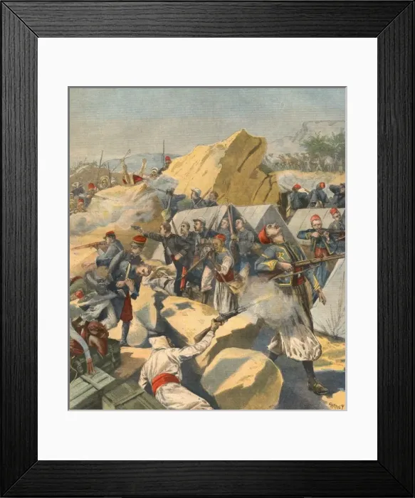 Framed Print : Algerians Attack French Framed Print : Algerians Attack French