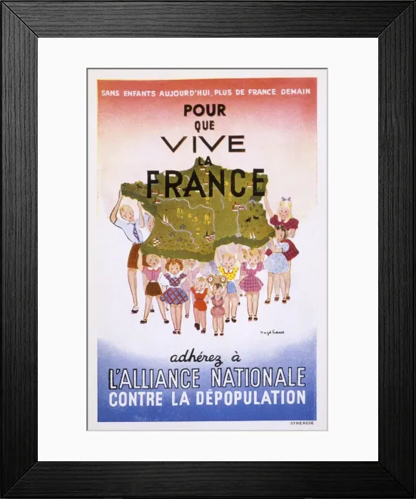 Framed Print : Population Postcard 1930