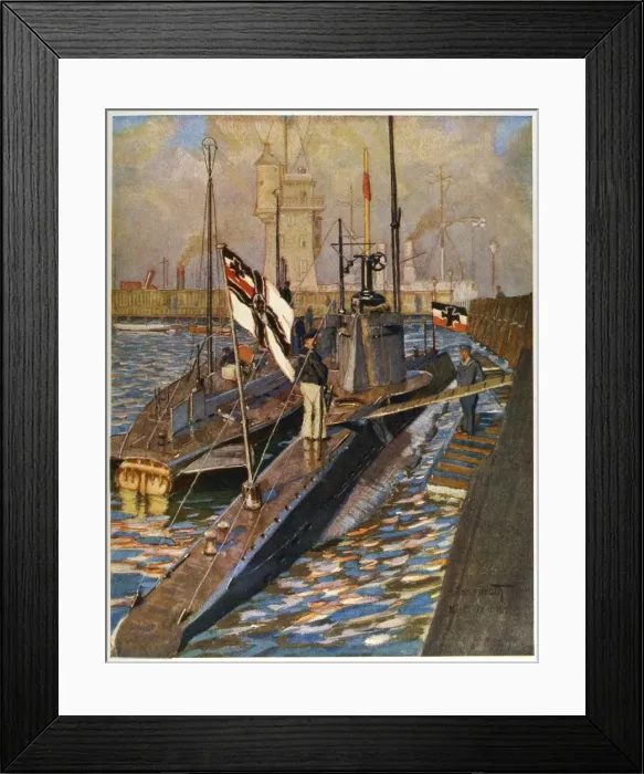 Framed Print : WW1 / 1915 / U-BOATS KIEL Framed Print : WW1 / 1915 / U-BOATS KIEL