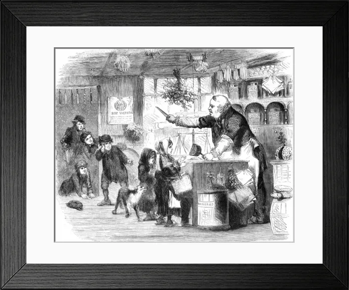 Framed Print : Grocer and juveniles, 1857 Framed Print : Grocer and juveniles, 1857
